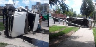 Camioneta se vuelca en Vía Blanca