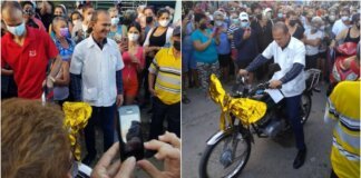 Cubanos le regalan una moto a un médico en Cabaiguán