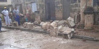 Reportan derrumbe de un portal en Matanzas