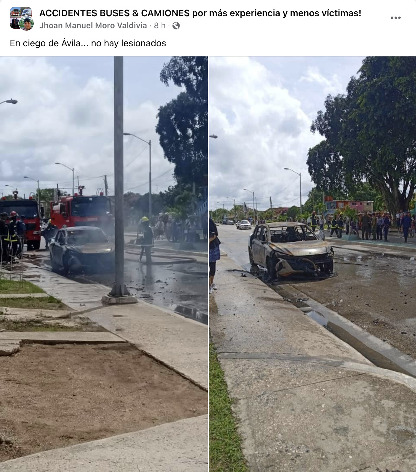 Auto de turismo se incendia en Ciego de Ávila 41