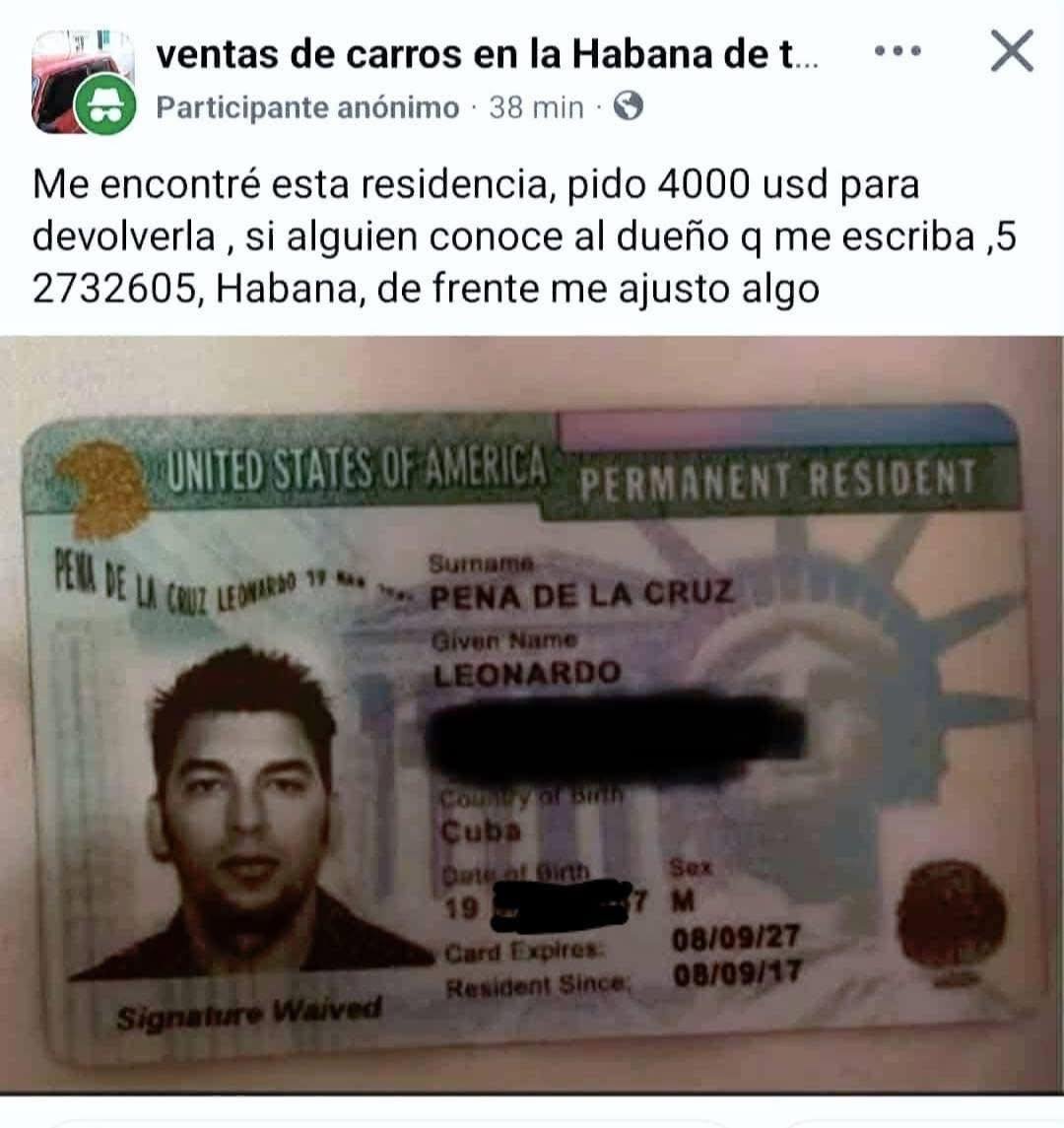 Exigen 5 mil dólares a joven para devolverle su Green Card robada en Camagüey 6