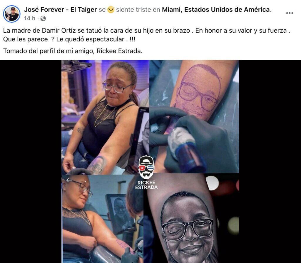 Conmovedor: Madre de Damir Ortiz se tatúa el rostro de su hijo 65