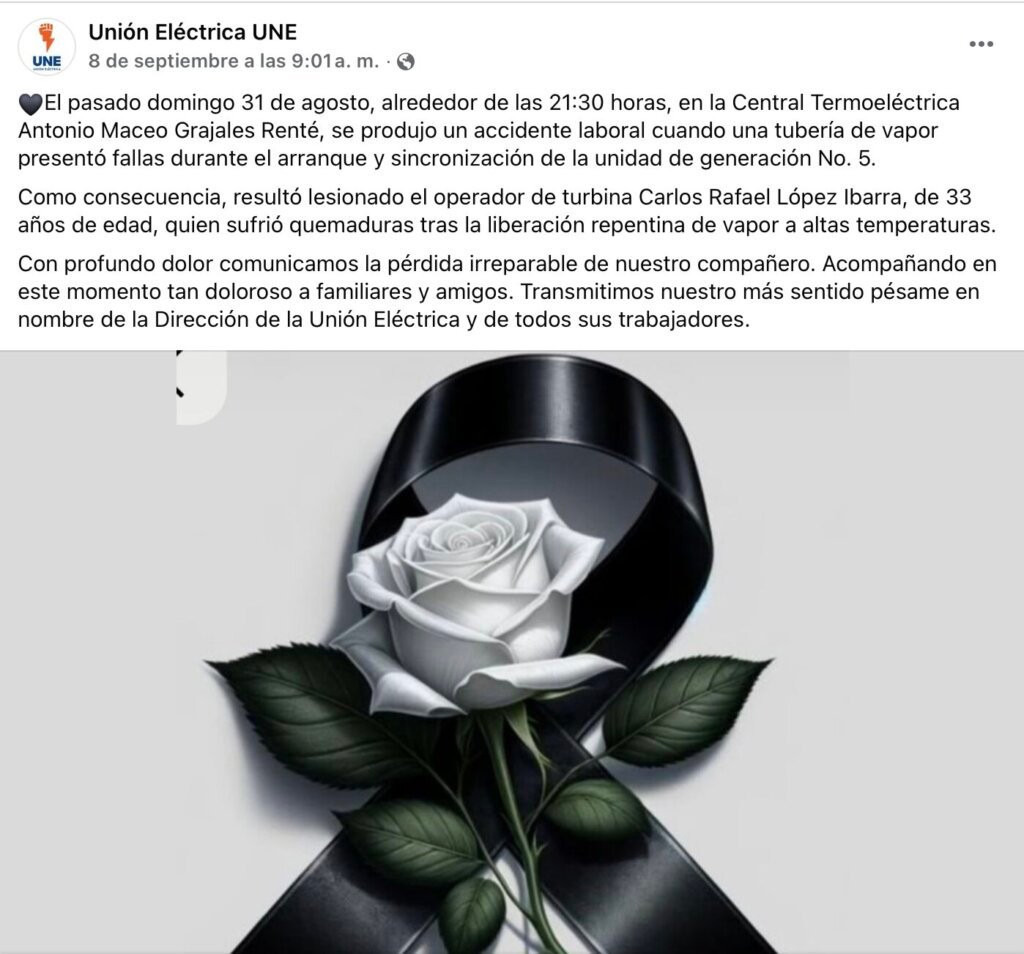 Fallece liniero en accidente laboral en Playa Baracoa 61