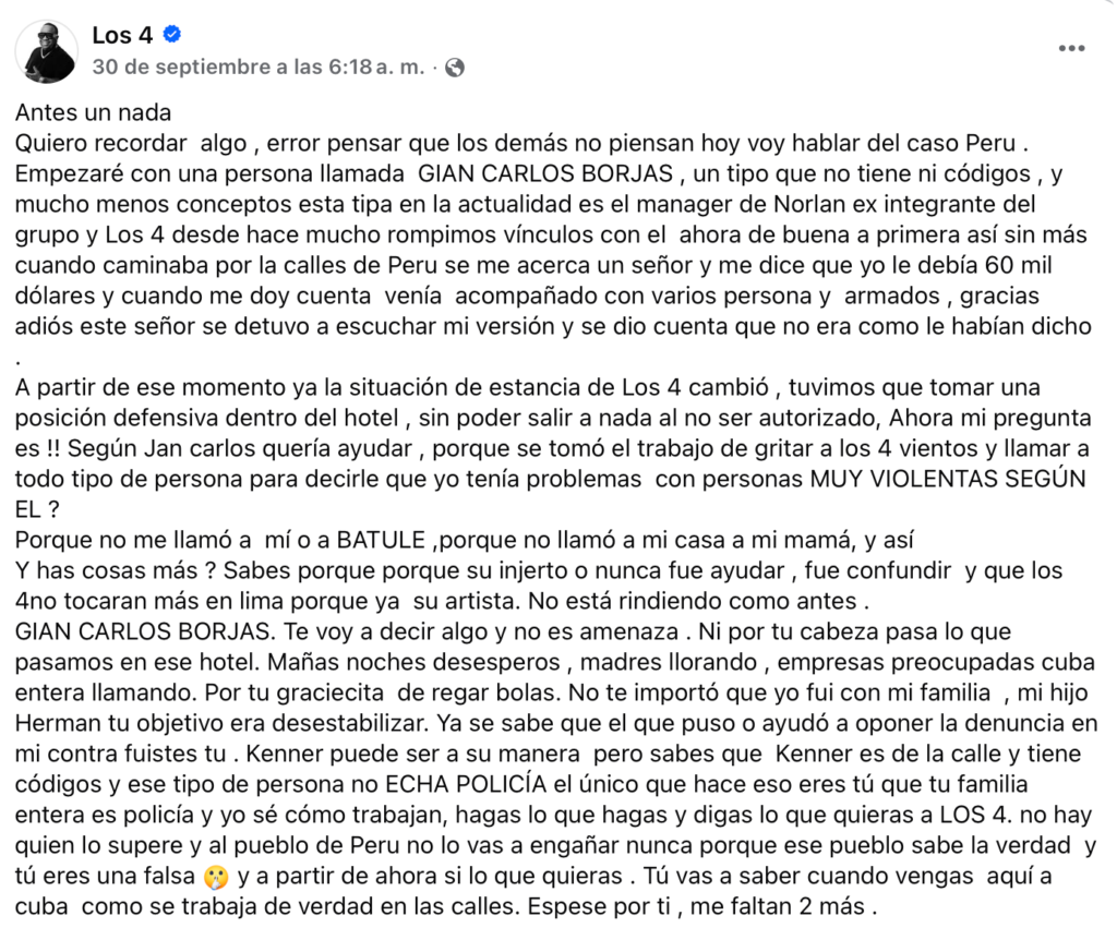 Jorge Junior habla de la pesadilla que vivió en Perú 2