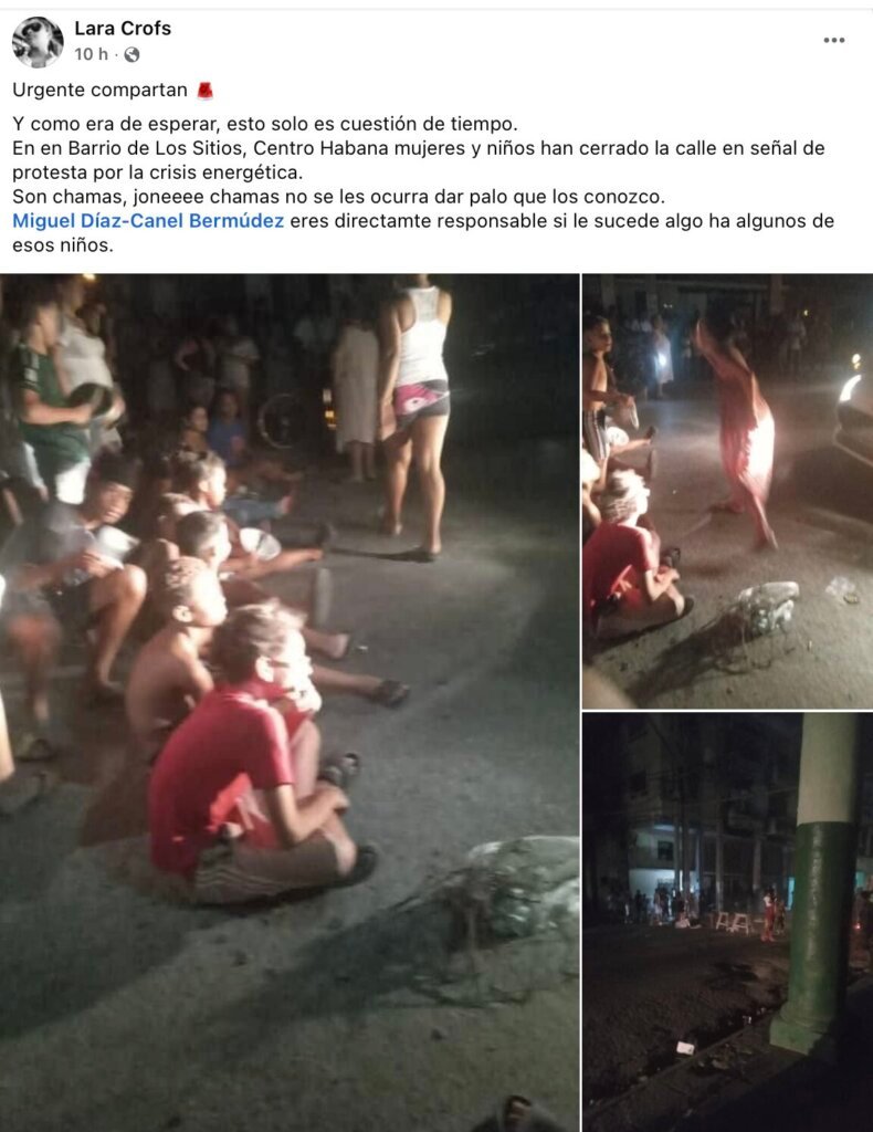 Cubanos protestan en Centro Habana por la falta de electricidad y agua potable 24