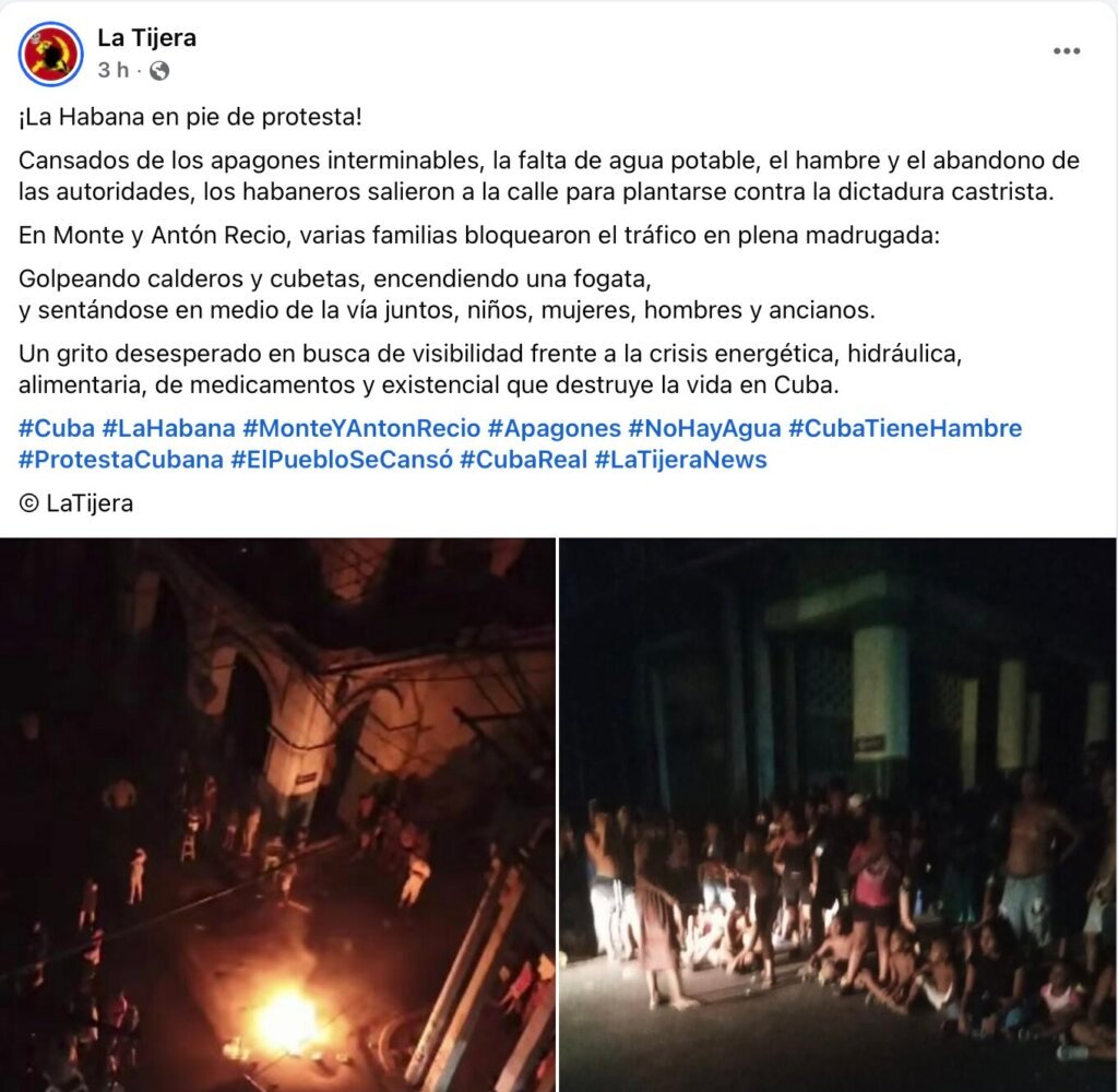 Cubanos protestan en Centro Habana por la falta de electricidad y agua potable 25