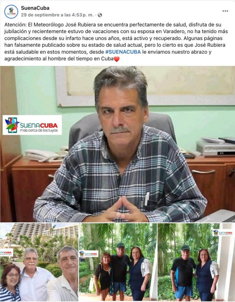 Meteorólogo José Rubiera desmiente rumores sobre su estado de salud 18