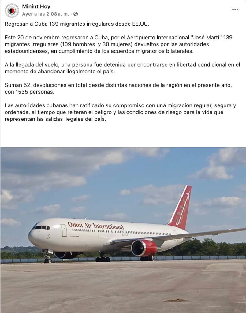 Estados Unidos deporta a 139 cubanos a la isla 2 Estados Unidos deporta a 139 cubanos a la isla 2