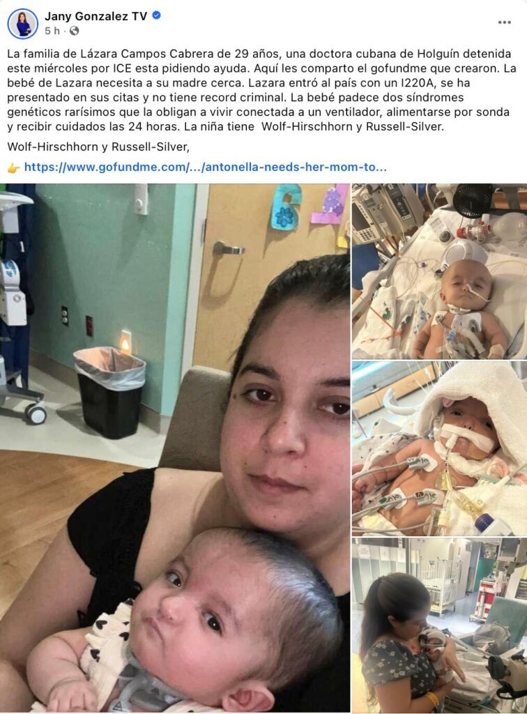 ICE detiene a doctora cubana con I-220A pese a la crítica condición médica de su bebé 2 ICE detiene a doctora cubana con I-220A pese a la crítica condición médica de su bebé 2