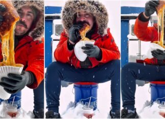 Cubano disfruta una rica pizza cubana bajo la nieve en Colorado: “¡Espectacular!”