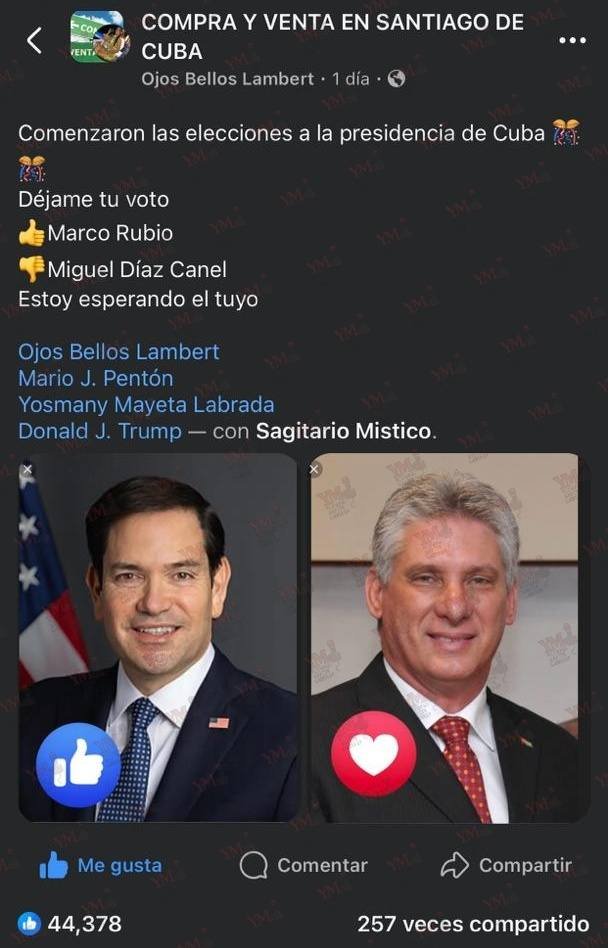 Joven cubana interrogada por la Seguridad del Estado tras publicar encuesta presidencial: "¿Marco Rubio o Díaz-Canel?" 2 Joven cubana interrogada por la Seguridad del Estado tras publicar encuesta presidencial: "¿Marco Rubio o Díaz-Canel?" 2